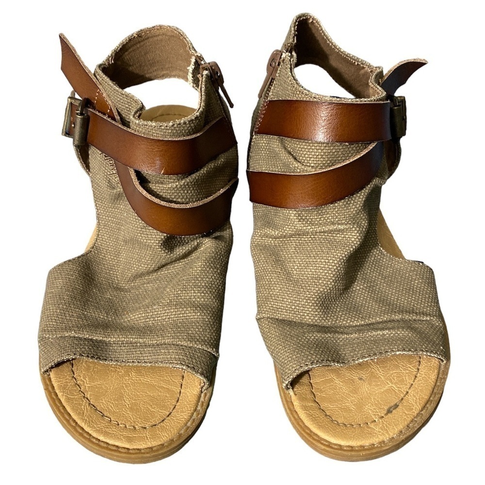 Blowfish Gladiator sandals shoes has heel zipper Sz 7.5